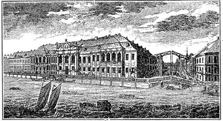Зимний дворец в Санкт-Петербурге в XVIII веке.