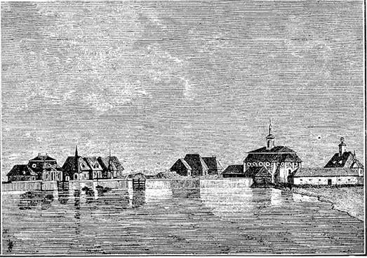 Вид Шлиссельбургской крепости в конце XVIII столетия