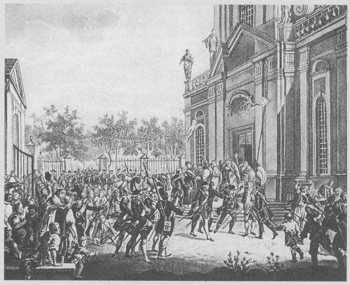 Екатерина II на ступенях Казанского собора 28 июня 1762 года